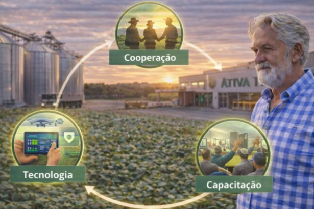 Aldo Vendramin destaca a inovação no modelo cooperativista e o empreendedor rural.